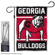 Georgia Bulldogs Logo Garden Flag and Pole Kit