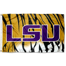 LSU Tigers Stripes Logo Flag