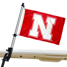 Nebraska Cornhuskers Golf Cart Flag Pole and Holder Mount