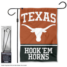 Texas Longhorns Hook Em Garden Flag and Pole Stand