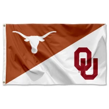 Texas vs. Oklahoma House Divided 3x5 Flag