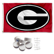Georgia Bulldogs Red Banner Flag with Tack Wall Pads