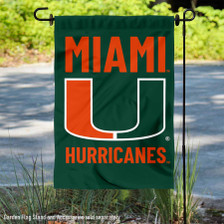 Hurricanes Green Wordmark Logo Garden Flag