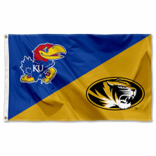 Kansas vs Missouri House Divided 3x5 Flag