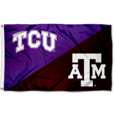 Texas Christian vs Texas A&M House Divided 3x5 Flag