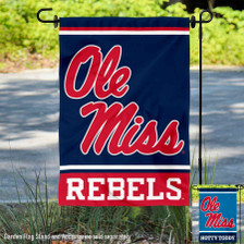 Ole Miss New Script M Garden Flag