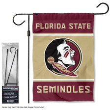 FSU Seminoles Logo Garden Flag and Pole Stand