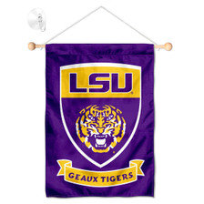 Louisiana State LSU Tigers Shield Banner with Suction Cup