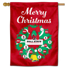 Ball State Cardinals Happy Holidays Banner Flag
