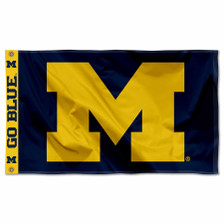 Michigan Team University Wolverines Printed Header 3x5 Flag