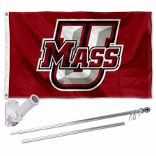 Massachusetts Minutemen Umass Logo Flag Pole and Bracket Kit