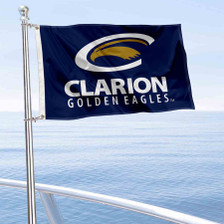 Clarion Golden Eagles Wordmark Logo Boat and Mini Flag