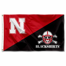 Nebraska Cornhuskers Split Blackshirts Flag