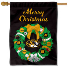 Missouri Tigers Happy Holidays Christmas Banner Flag