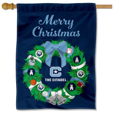 Citadel Bulldogs Happy Holidays Christmas Banner Flag
