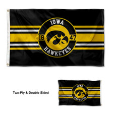 Hawkeyes Double Sided Embroidered Flag
