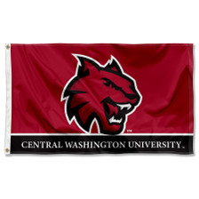 Central Washington Wildcats Wordmark Logo Flag