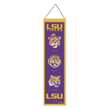 Louisiana State Tigers Evolution 8x32 Inch Vertical Wool Embroidered Hanging Banner