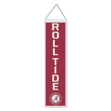 University of Alabama Crimson Tide Roll Tide 8x32 Inch Vertical Wool Embroidered Hanging Banner