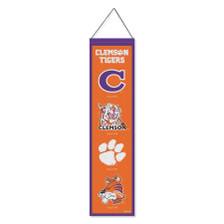 Clemson University Tigers Evolution 8x32 Inch Vertical Wool Embroidered Hanging Banner