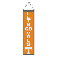 University of Tennessee Volunteers Let's Go Vols 8x32 Inch Vertical Wool Embroidered Hanging Banner