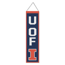 University of Illinois Fighting Illini U Of I 8x32 Inch Vertical Wool Embroidered Hanging Banner