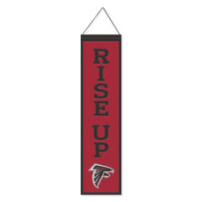 Atlanta Falcons Rise Up 8x32 Inch Vertical Wool Embroidered Hanging Banner