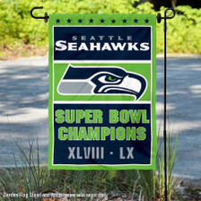Seattle Seahawks 2 Time Champions Garden Banner Flag