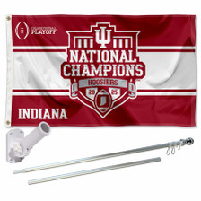 Indiana Hoosiers 2025 College Football National Champions Flag Pole and Bracket Kit