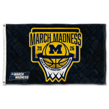 Michigan Team University Wolverines 2026 March Basketball Madness Flag