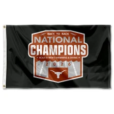 Texas Longhorns 2026 Men's Swimming and Diving National Champions Black Flag