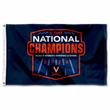 Virginia Cavaliers 2026 Women's Swimming and Diving National Champions 3x5 Flag