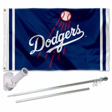 Los Angeles Dodgers Logo Flag Pole and Bracket Kit