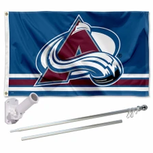 Colorado Avalanche Blue Flag Pole and Bracket Kit