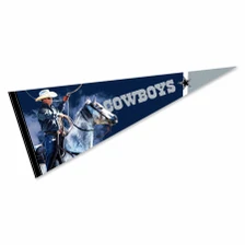 Dallas Cowboys Realistic Mascot Pennant Banner Flag