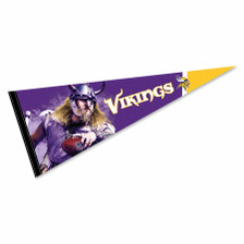 Minnesota Vikings Realistic Mascot Pennant Banner Flag