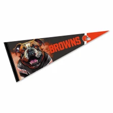 Cleveland Browns Realistic Mascot Pennant Banner Flag