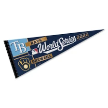 Milwaukee Brewers vs. Tampa Bay Rays Dueling Full Size Pennant Flag