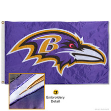 Baltimore Ravens Patch Button Circle Logo Flag Large 3x5 Banner