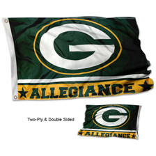 Green Bay Packers 28 x 44 Double-Sided Burlap House Flag