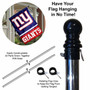 New York Giants Banner Flag and 5 Foot Flag Pole for House