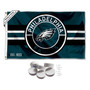 Philadelphia Eagles Patch Button Banner Flag with Tack Wall Pads