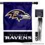 Baltimore Ravens Banner Flag and 5 Foot Flag Pole for House