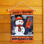 Denver Broncos Holiday Winter Snow Double Sided Garden Flag