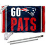 New England Patriots Go Pats Slogan Flag Pole and Bracket Kit