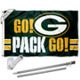 Green Bay Packers Go Pack Go Slogan Flag Pole and Bracket Kit