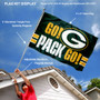 Green Bay Packers Go Pack Go Slogan Flag Pole and Bracket Kit