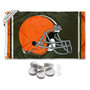 Cleveland Browns Banner Flag with Tack Wall Pads
