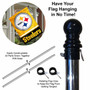 Pittsburgh Steelers Gold Banner Flag and 5 Foot Flag Pole for House