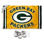 Green Bay Packers Gold Banner Flag with Tack Wall Pads